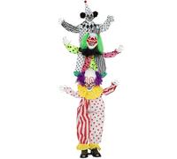 Outsunny Sound Activated Stackable Animatronics Clowns Halloween Decoration - 40L x 35W x 180H cm