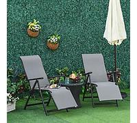 OutSunny Lounge Chair Set Grey 580 x 1,100 mm