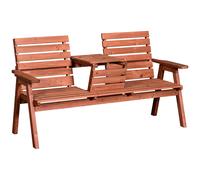Outsunny Convertable 3-seater Wood Bench Table Garden W/ Armrests Patio, Orange