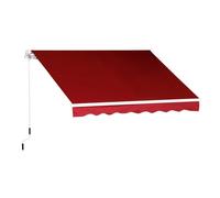 Outsunny Manual Retractable Patio Awning Shelter Uv Protection 2.5Mx2M