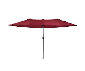 OutSunny Market Umbrella Water-Resistant Metal, Polyester Wine Red
