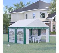 OUTSUNNY Marquee Gazebo, Party Tent with Double Doors for Wedding & Events in White Outsunny White