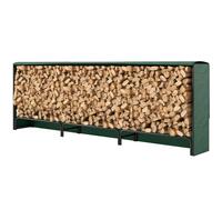 Outsunny Metal Firewood Rack, Log Holder, 300 X 36 X 99 Cm, Dark Green Dark Green