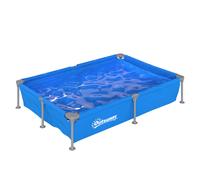 Outsunny Metal Frame Swimming Pool, Rectangular Above Ground Frame Pool with Repair Patch, 229 x 160 x 43 cm, Blue
