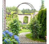 Outsunny Metal Decorative Garden Rose Arch/Arbour/Trellis, Black