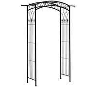 Outsunny 211cm Height Metal Garden Arch Arbor for Wedding Decor, Black