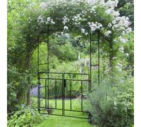 Outsunny Metal Garden Arch with Double Gate, Garden Arbor Climbing Plants