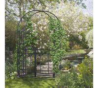 Outsunny Metal Garden Arch with Double Gate, Garden Arbor Climbing Plants