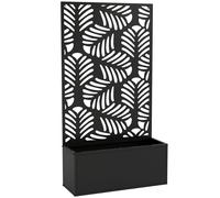 Outsunny Metal Garden Bed for Garden with Trellis, Wall Mounted or Freestanding Raised Planter with Privacy Screen
