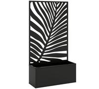 Outsunny Metal Garden Bed for Garden with Trellis, Wall Mounted or Freestanding Raised Planter with Privacy Screen