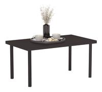 Outsunny Metal Garden Coffee Table, Rectangular Outdoor Side Table with Woodgrain Tabletop, Foot Pads for Outside, Garden, Balcony, Porch, 95 x 55 x 46cm, Brown Brown