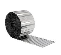 Outsunny Metal Garden Edging Border, 8 in x 21.3 ft Corrugated Heavy Duty Galvanised Steel Lawn Edging, Silver Tone