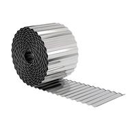 Outsunny Metal Lawn Edging Border, 8 in x 21.3 ft Garden Edging, Silver Tone