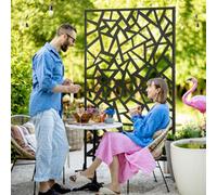 Outsunny Metal Garden Partition Screen Decorative Outdoor Divider W/screws