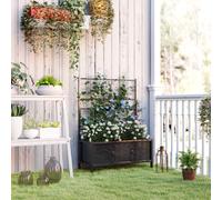 Outsunny Metal Raised Garden Bed Planter Box with Trellis, 90 x 40 x 120 cm, Black