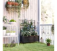 OUTSUNNY Metal Raised Garden Bed Planter Box with Trellis, 90 x 40 x 120 cm in Black Outsunny Black 90 x 40 x 120 cm