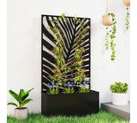 Outsunny Metal Raised Garden Bed with Trellis, Outdoor Elevated Planter Box