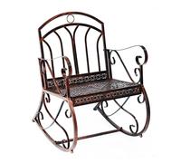 Outsunny Metal Single Chair 1 Seater Garden Outdoor Rocking Chair Vintage Style Bronze