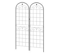 Outsunny Metal Trellis Set of 2, Garden Trellis for Climbing Plants Support Frames, Floral Design Aosom UK
