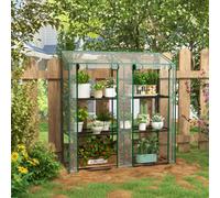 Outsunny Mini Green House w/ 3 Tier Shelves - Clear, Clear