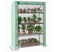 Outsunny Mini Green House With 4 Tier Shelves, 170H X 120W X 50Dcm Green
