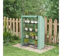 Outsunny Mini Green House with 4 Tier Shelves, 170H x 120W x 50Dcm, Green, Green