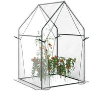 Outsunny Tomato Greenhouse with 2 Zipped Doors, Outdoor Green House, Clear, Clear