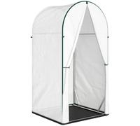 Outsunny Mini Greenhouse, Portable Green House with Roll-Up Door, PE Base, Small Greenhouse, 100 x 100 x 195 cm, White