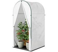 Outsunny Mini Greenhouse, Small Greenhouse With Pe Base, Portable, White White