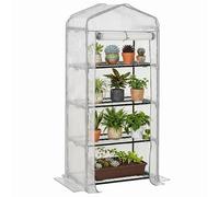 Outsunny Mini Portable Greenhouse 4 Tiers 160H x 70L x 50W cm White