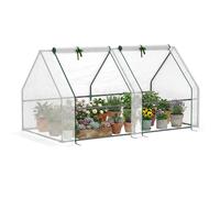 Outsunny Mini Small Greenhouse Steel Frame PE Cover 180 x 90 x 90 cm White
