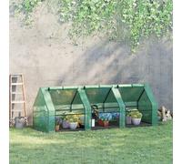 Outsunny Polytunnel Greenhouse with Steel Frame, Green