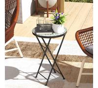 Outsunny Mosaic Garden Table, 35.5cm Folding Coffee Table - Green