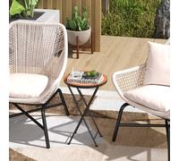 OUTSUNNY Mosaic Garden Table, 35.5cm Folding Coffee Table, Orange Outsunny Multicolor