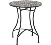 Outsunny Mosaic Side Table Bistro Coffee Table for Garden Patio Balcony Grey