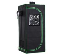 OUTSUNNY Mylar Hydroponic Grow Tent w/ Floor Tray for Indoor Plant 60x60x140cm in Black | Size: 60 x 60 x 140 cm Outsunny Black 60 x 60 x 140 cm
