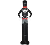Inflatable Halloween Skinny Ghost in a Tall Hat - Blow-Up Outdoor LED Display for Garden - Outsunny | TJ Hughes Black