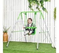 OUTSUNNY Nursery Swing with Safety Belt, Support Back, for Toddlers 6-36 Months - Green Outsunny Green