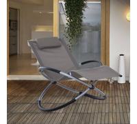 Outsunny Orbital Lounger Zero Gravity Patio Chaise Foldable Rock Chair w/ Pillow