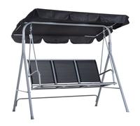 Outsunny Outdoor 3-Seater Swing Chair-Black