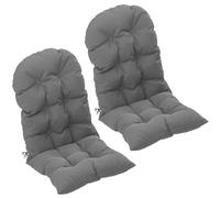 Outsunny Outdoor Adirondack Chair Cushions Set of 2 Tufted High Back Patio Chair Cushions with Ties Non-Slip Replacement Seat Pads for Adirondack Ch