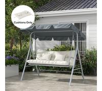 Outsunny Outdoor Back And Seat Cushion With Pillows, No Swing, White