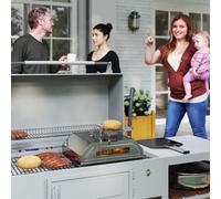 Outsunny Outdoor Bbq Pizza Oven With Thermometer For Gas/charcoal Bbq Grills