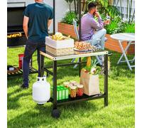 Outsunny Bbq Table With Shelf, Barbecue Station, Charcoal Grey