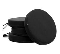 Outsunny Outdoor Bistro Chair Cushions Set of 4 with Machine Washable Cover, 15" x 15" x 3" Thick Round Seat Cushions for Patio Furniture with Ties, C