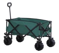 Outsunny Outdoor Cart Folding Cargo Wagon Trailer Beach w/ Telescopic Handle