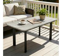 Outsunny Outdoor Coffee Table, Garden Table With Slatted Wpc Top, Grey Grey