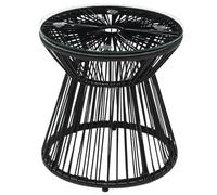 Outsunny Pe Rattan End Table, Black, Black