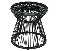 Outsunny Pe Rattan End Table, Black, Black