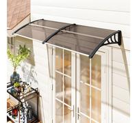Outsunny Outdoor Curved Window Porch Canopy Awning Uv Rain Cover 0.8X2M In Brown Brown